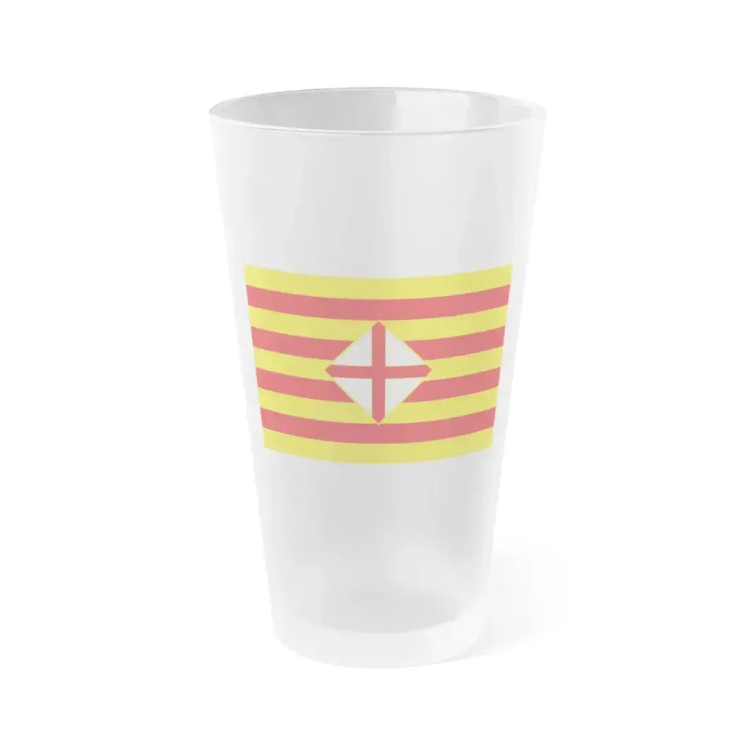 Flag of Barcelona - Frosted Pint Glass 16oz 16oz Frosted - Go Mug Yourself