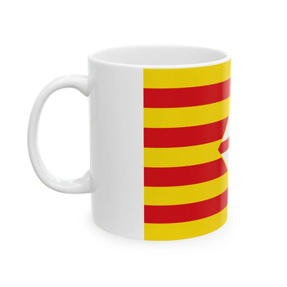 Flag of Barcelona - White Coffee Mug-Go Mug Yourself