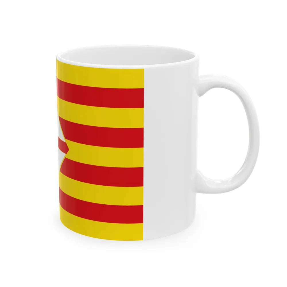 Flag of Barcelona - White Coffee Mug-Go Mug Yourself