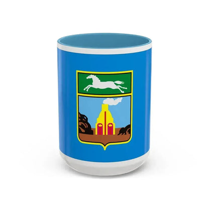 Flag of Barnaul Russia - Accent Coffee Mug 15oz Light Blue - Go Mug Yourself
