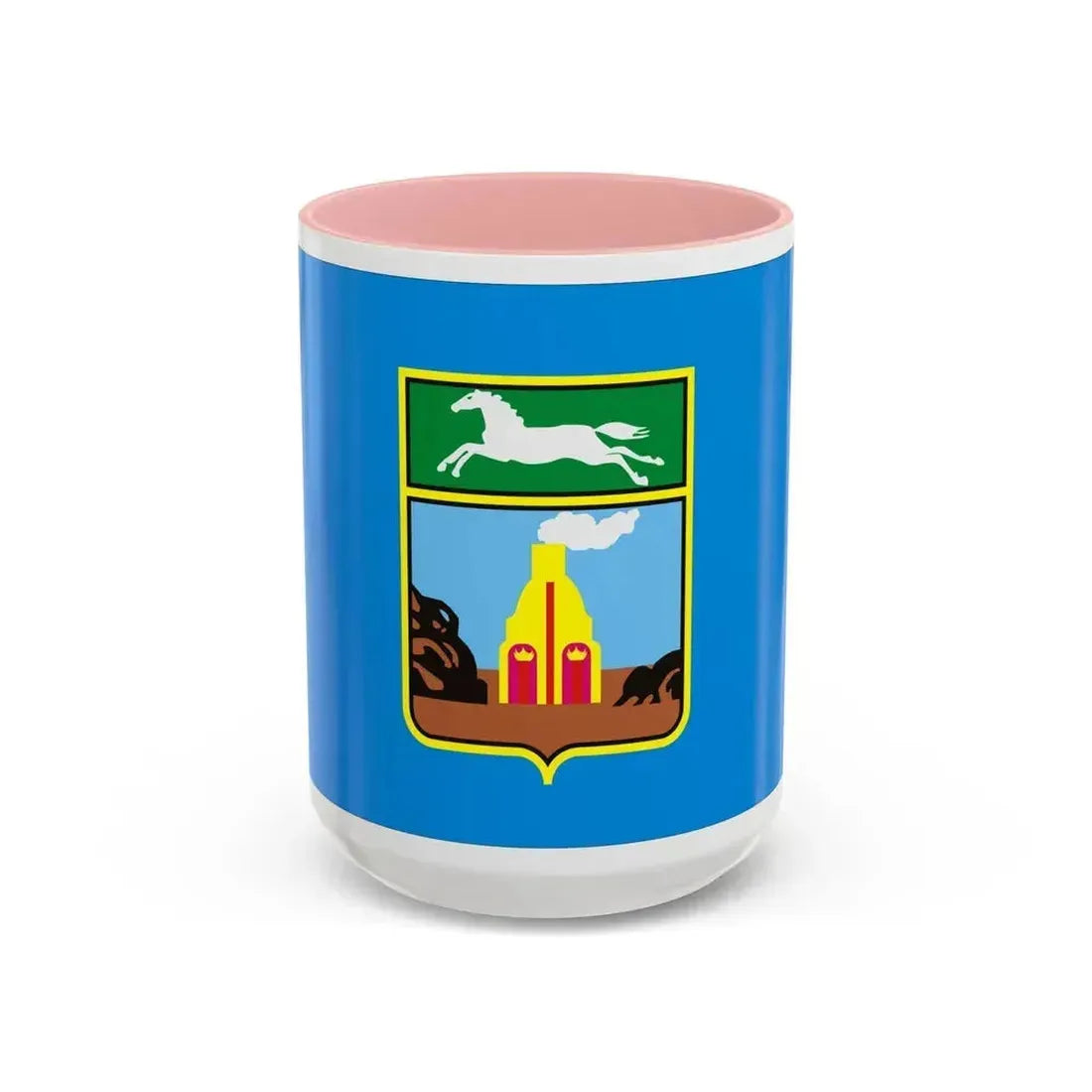 Flag of Barnaul Russia - Accent Coffee Mug 15oz Pink - Go Mug Yourself