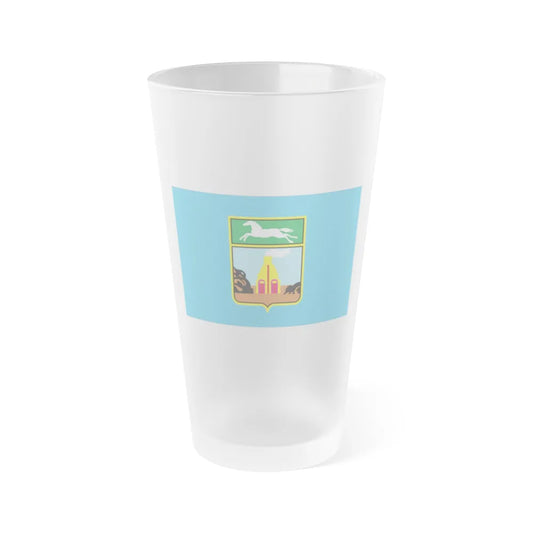 Flag of Barnaul Russia - Frosted Pint Glass 16oz-16oz-Frosted-Go Mug Yourself