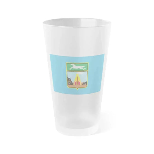 Flag of Barnaul Russia - Frosted Pint Glass 16oz 16oz Frosted - Go Mug Yourself