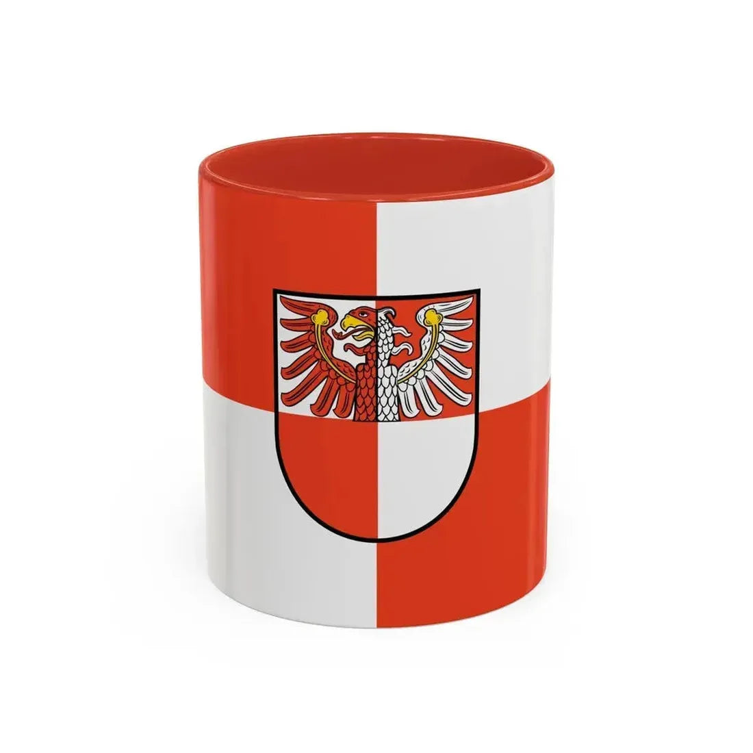 Flag of Barnim Germany - Accent Coffee Mug 11oz Red - Go Mug Yourself