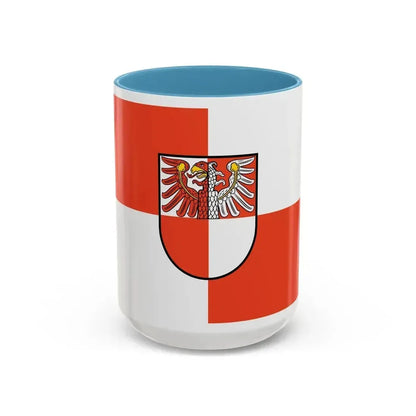 Flag of Barnim Germany - Accent Coffee Mug 15oz Light Blue - Go Mug Yourself