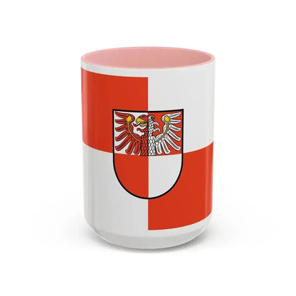 Flag of Barnim Germany - Accent Coffee Mug 15oz Pink - Go Mug Yourself