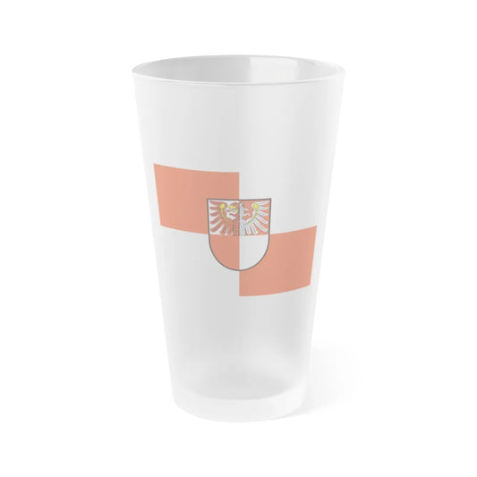 Flag of Barnim Germany - Frosted Pint Glass 16oz-16oz-Frosted-Go Mug Yourself