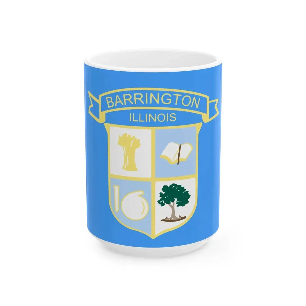 Flag of Barrington Illinois (United States) White Coffee Mug 15oz - Go Mug Yourself