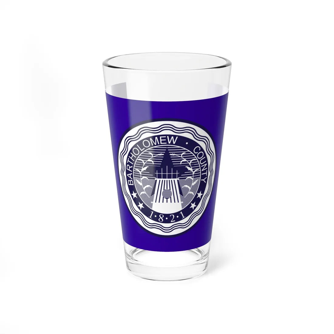 Flag of Bartholomew County Indiana (India) Pint Glass 16oz 16oz - Go Mug Yourself