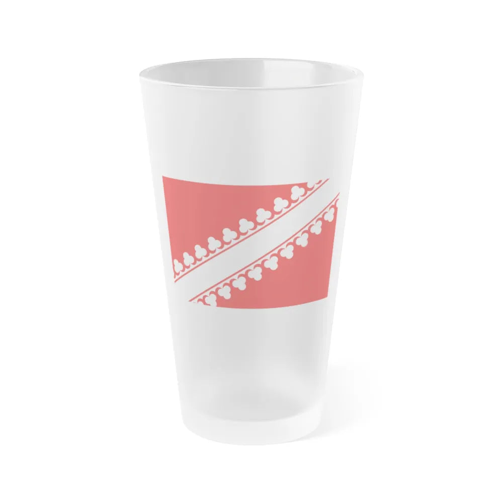 Flag of Bas Rhin France 2 - Frosted Pint Glass 16oz-16oz-Frosted-Go Mug Yourself