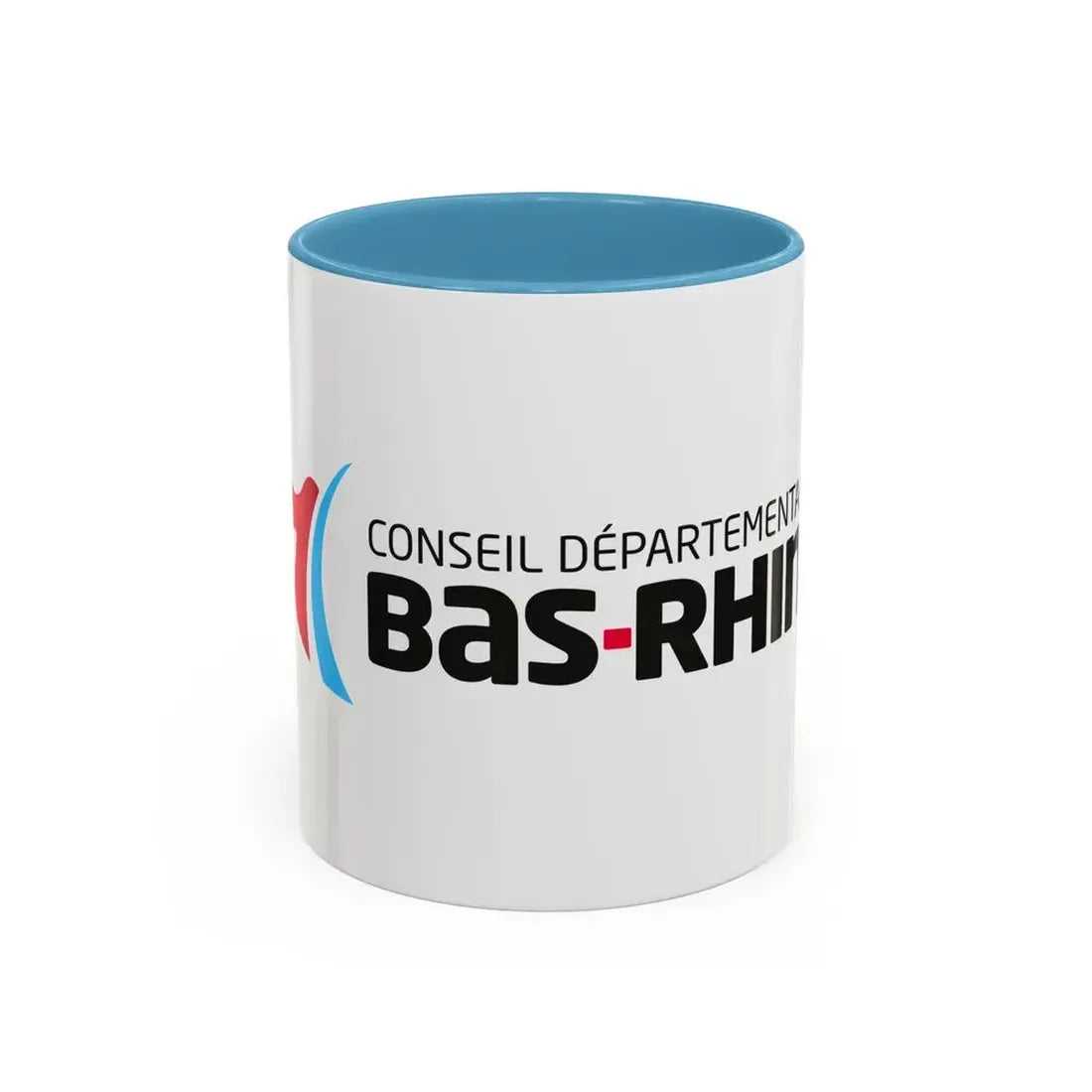 Flag of Bas Rhin France - Accent Coffee Mug 11oz Light Blue - Go Mug Yourself