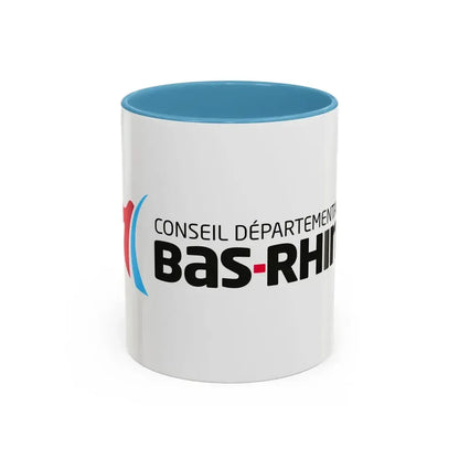 Flag of Bas Rhin France - Accent Coffee Mug 11oz Light Blue - Go Mug Yourself