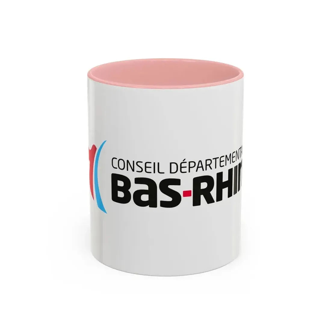 Flag of Bas Rhin France - Accent Coffee Mug 11oz Pink - Go Mug Yourself