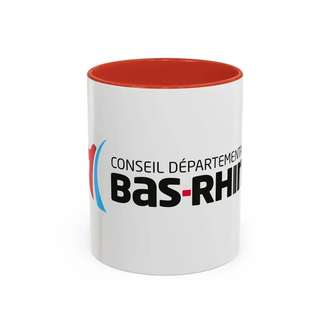 Flag of Bas Rhin France - Accent Coffee Mug 11oz Red - Go Mug Yourself