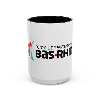 Flag of Bas Rhin France - Accent Coffee Mug 15oz Black - Go Mug Yourself