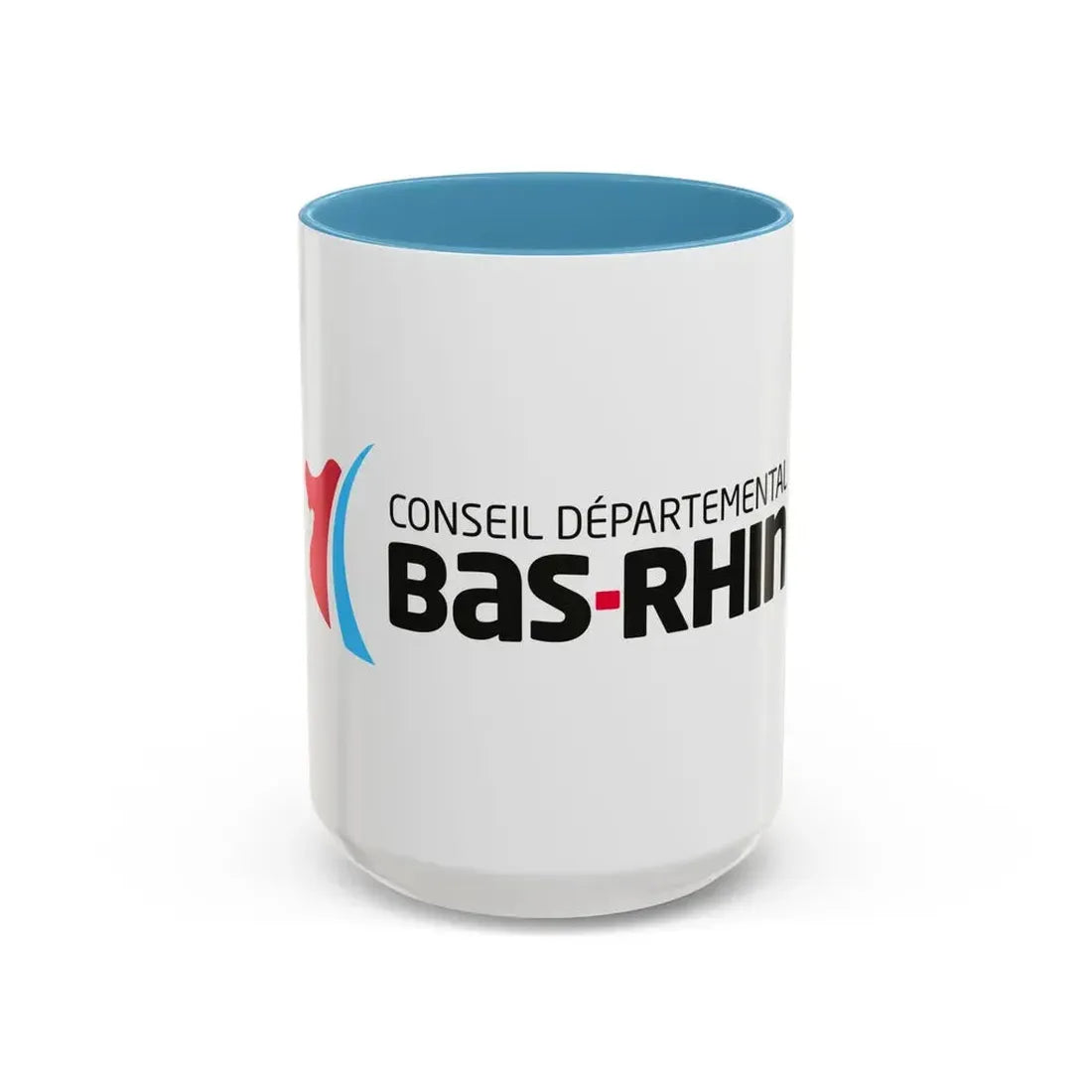 Flag of Bas Rhin France - Accent Coffee Mug 15oz Light Blue - Go Mug Yourself