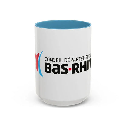 Flag of Bas Rhin France - Accent Coffee Mug 15oz Light Blue - Go Mug Yourself