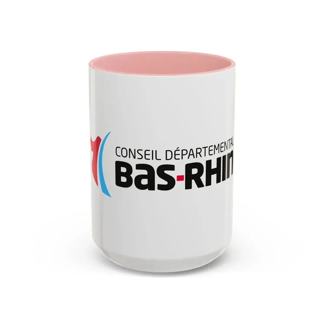 Flag of Bas Rhin France - Accent Coffee Mug 15oz Pink - Go Mug Yourself