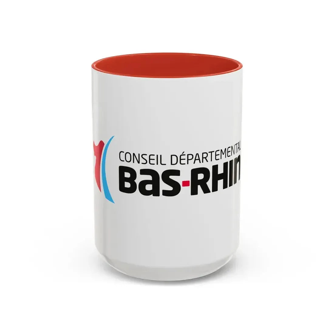 Flag of Bas Rhin France - Accent Coffee Mug 15oz Red - Go Mug Yourself