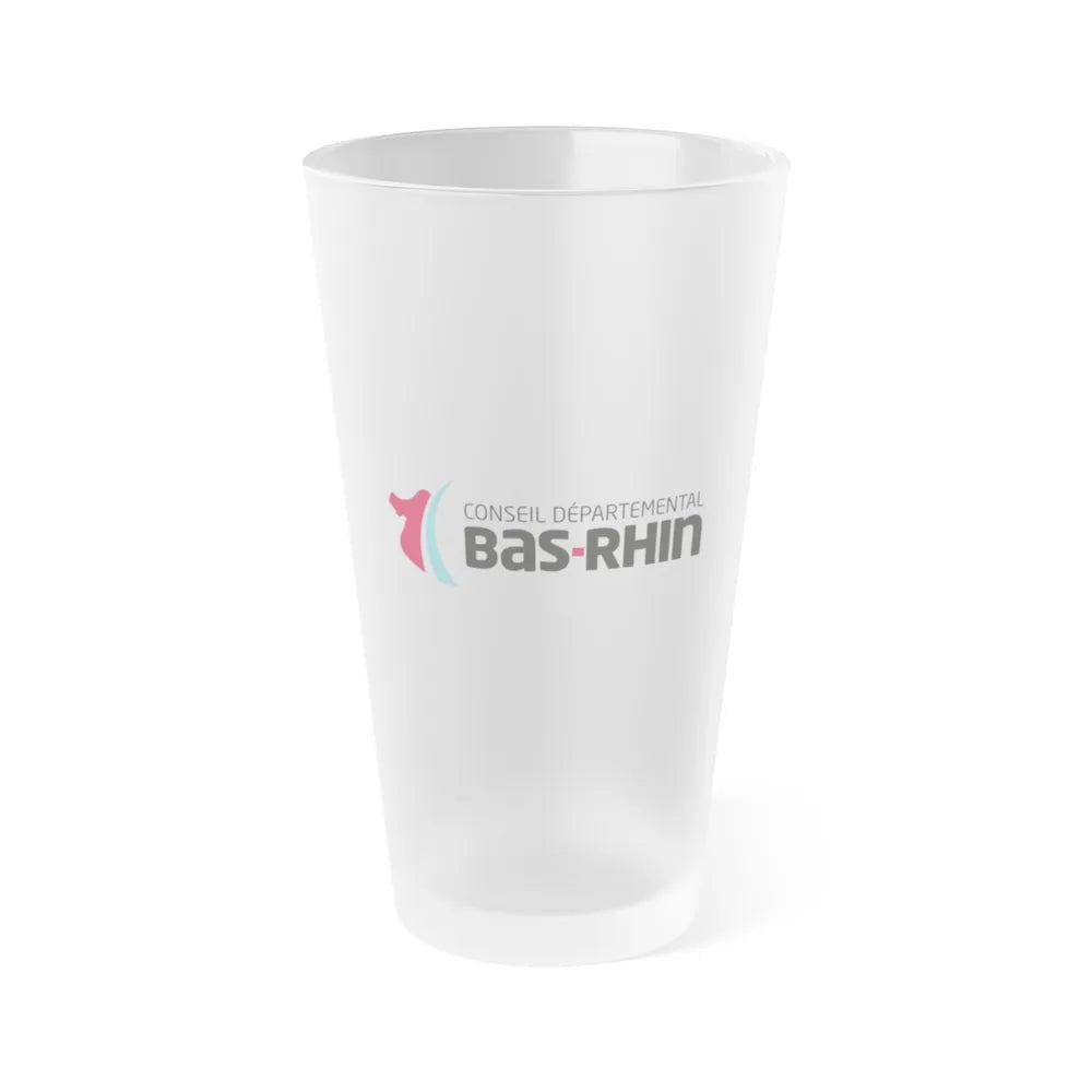 Flag of Bas Rhin France - Frosted Pint Glass 16oz-16oz-Frosted-Go Mug Yourself