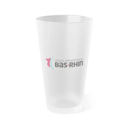 Flag of Bas Rhin France - Frosted Pint Glass 16oz 16oz Frosted - Go Mug Yourself