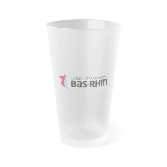 Flag of Bas Rhin France - Frosted Pint Glass 16oz 16oz Frosted - Go Mug Yourself