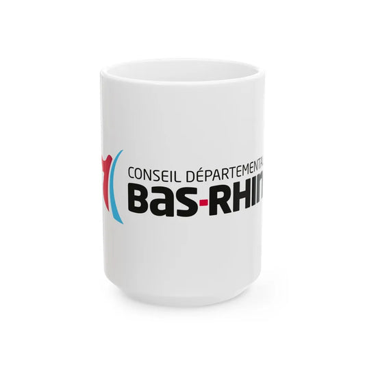 Flag of Bas Rhin France - White Coffee Mug-15oz-Go Mug Yourself