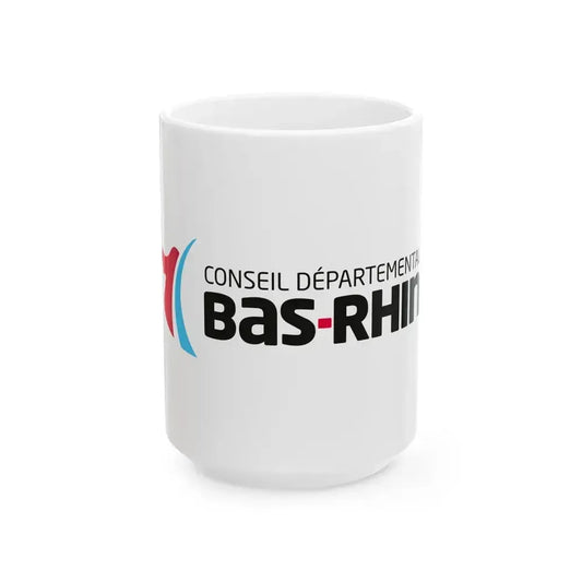 Flag of Bas Rhin France - White Coffee Mug 15oz - Go Mug Yourself