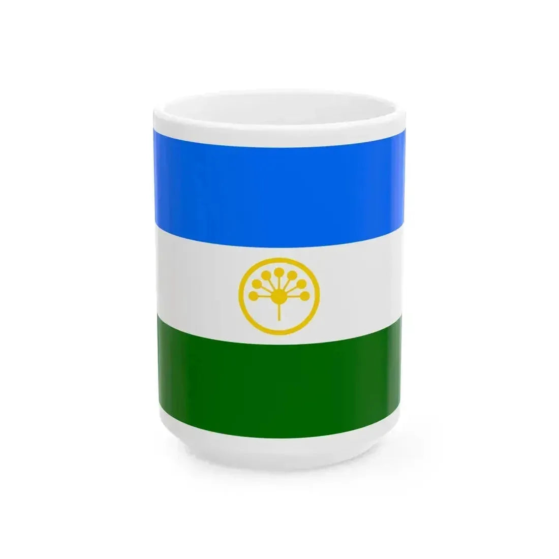 Flag of Bashkortostan (Russia) White Coffee Mug 15oz - Go Mug Yourself