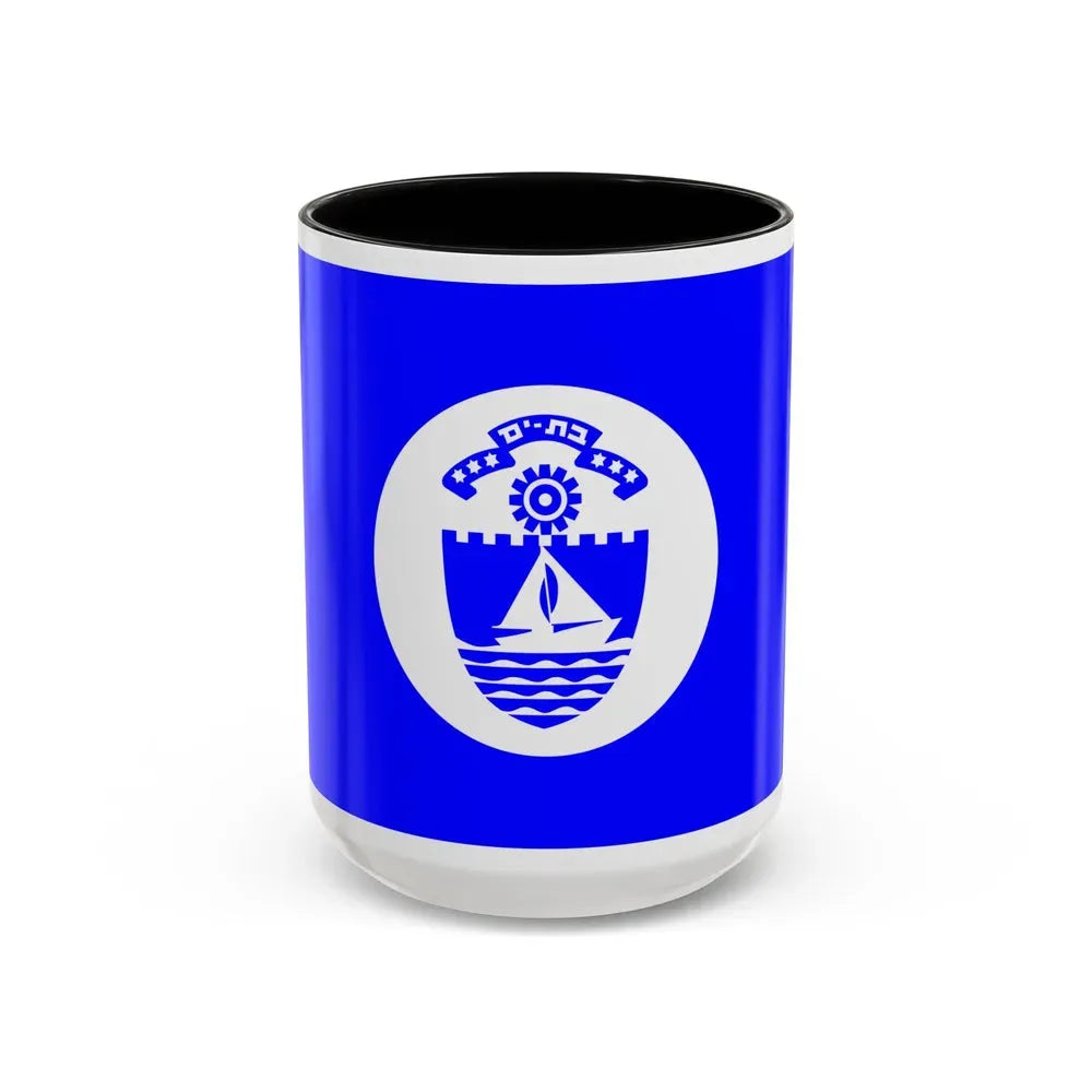 Flag of Bat Yam Israel - Accent Coffee Mug 15oz Black - Go Mug Yourself