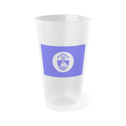 Flag of Bat Yam Israel - Frosted Pint Glass 16oz 16oz Frosted - Go Mug Yourself