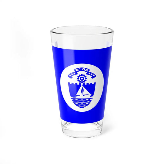 Flag of Bat Yam Israel - Pint Glass 16oz-16oz-Go Mug Yourself