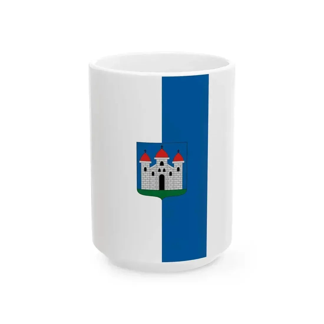 Flag of Bataszek vertical (Hungary) White Coffee Mug 15oz - Go Mug Yourself