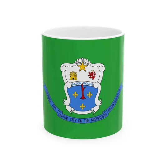 Flag of Baton Rouge Louisiana 1968-1995 (United States) White Coffee Mug 11oz - Go Mug Yourself