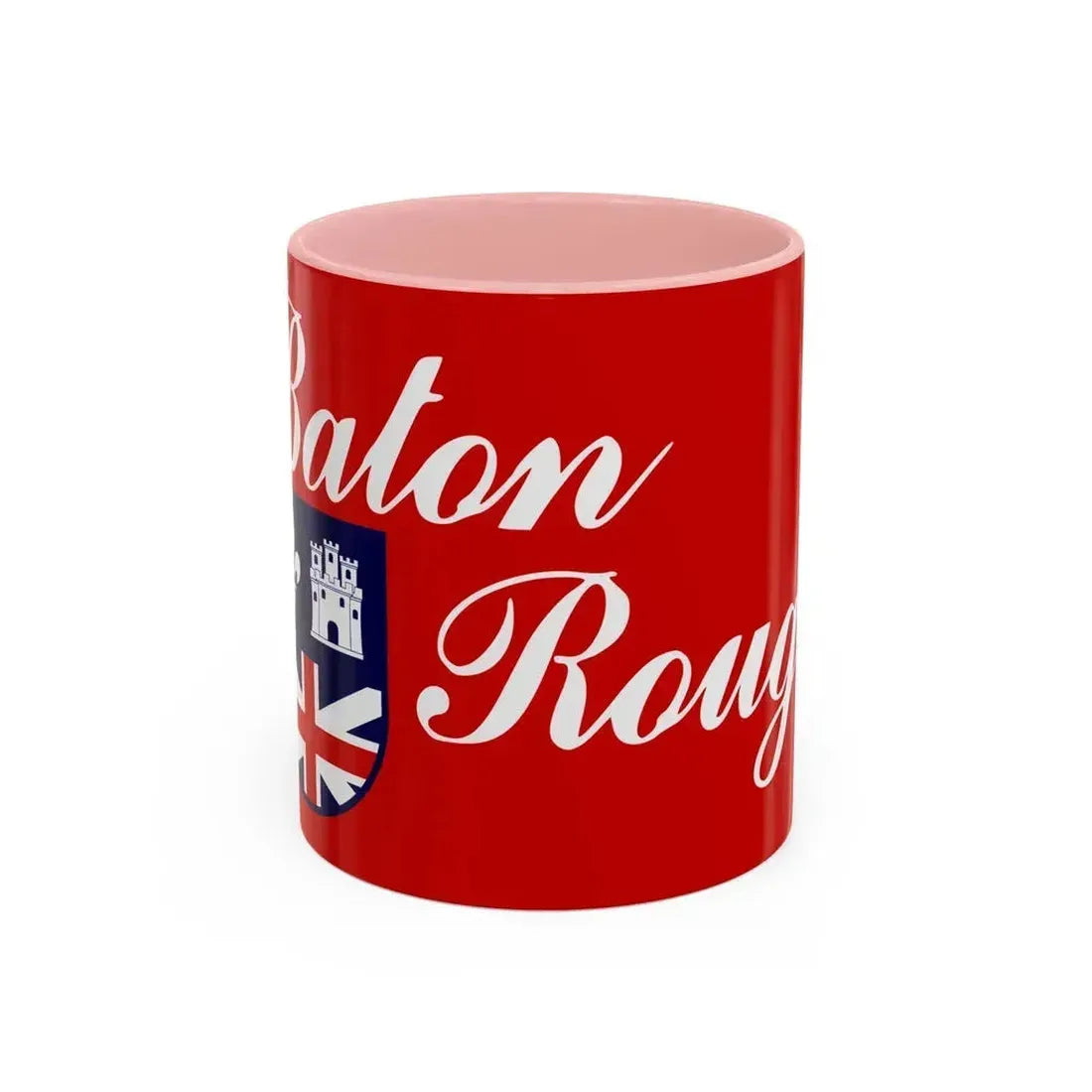 Flag of Baton Rouge, Louisiana - Accent Coffee Mug 11oz Pink 11oz - Go Mug Yourself