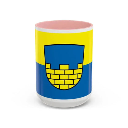 Flag of Bautzen Germany - Accent Coffee Mug 15oz Pink - Go Mug Yourself