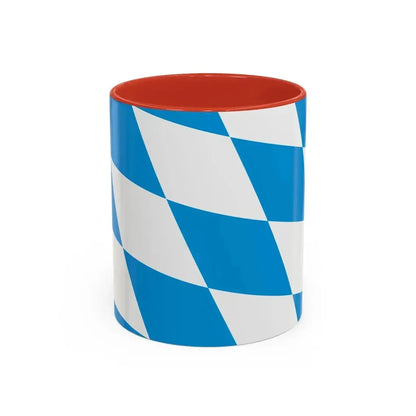 Flag of Bavaria lozengy variant Germany - Accent Coffee Mug 11oz Red - Go Mug Yourself