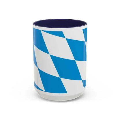 Flag of Bavaria lozengy variant Germany - Accent Coffee Mug 15oz Navy - Go Mug Yourself