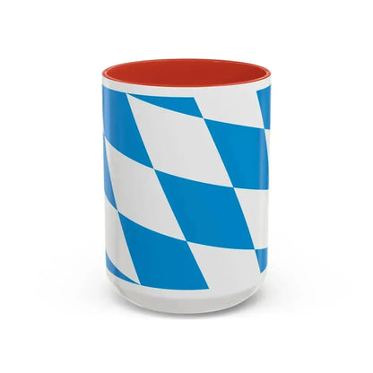 Flag of Bavaria lozengy variant Germany - Accent Coffee Mug 15oz Red - Go Mug Yourself