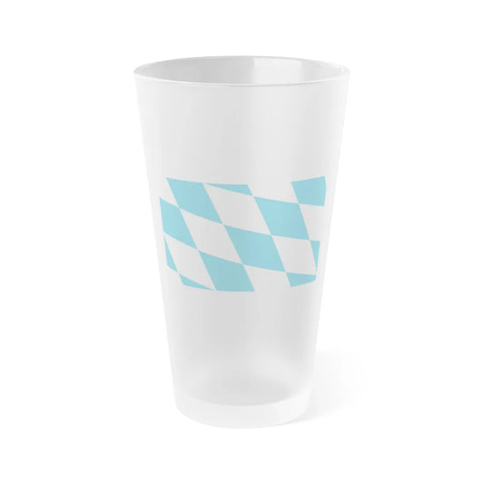 Flag of Bavaria lozengy variant Germany - Frosted Pint Glass 16oz-16oz-Frosted-Go Mug Yourself