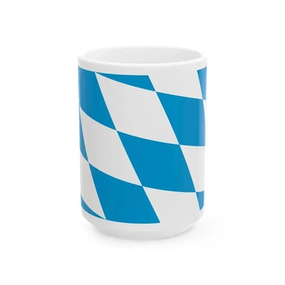 Flag of Bavaria lozengy variant Germany - White Coffee Mug 15oz - Go Mug Yourself