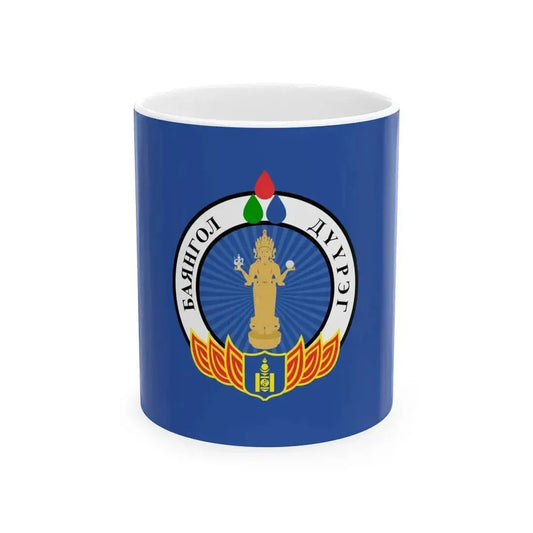 Flag of Bayangol district Ulaanbaatar (Mongolia) White Coffee Mug 11oz - Go Mug Yourself