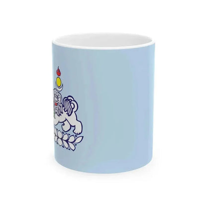 Flag of Bayanzurkh district Ulaanbaatar (Mongolia) White Coffee Mug 11oz - Go Mug Yourself