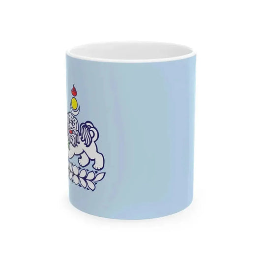 Flag of Bayanzurkh district Ulaanbaatar (Mongolia) White Coffee Mug 11oz - Go Mug Yourself
