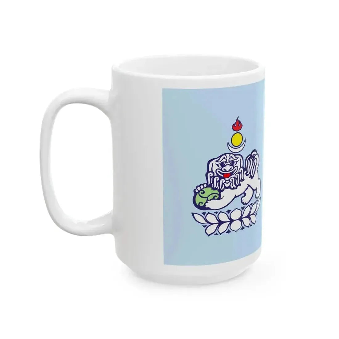 Flag of Bayanzurkh district Ulaanbaatar (Mongolia) White Coffee Mug - Go Mug Yourself