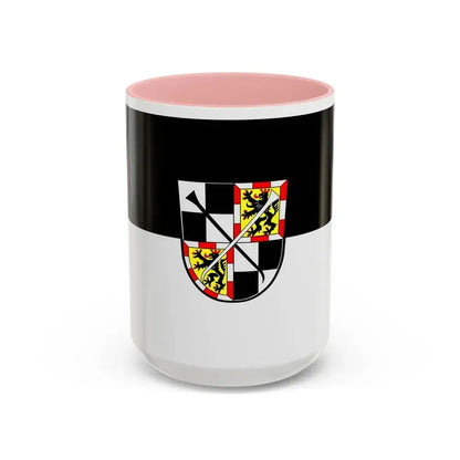 Flag of Bayreuth 2 Germany - Accent Coffee Mug 15oz Pink - Go Mug Yourself