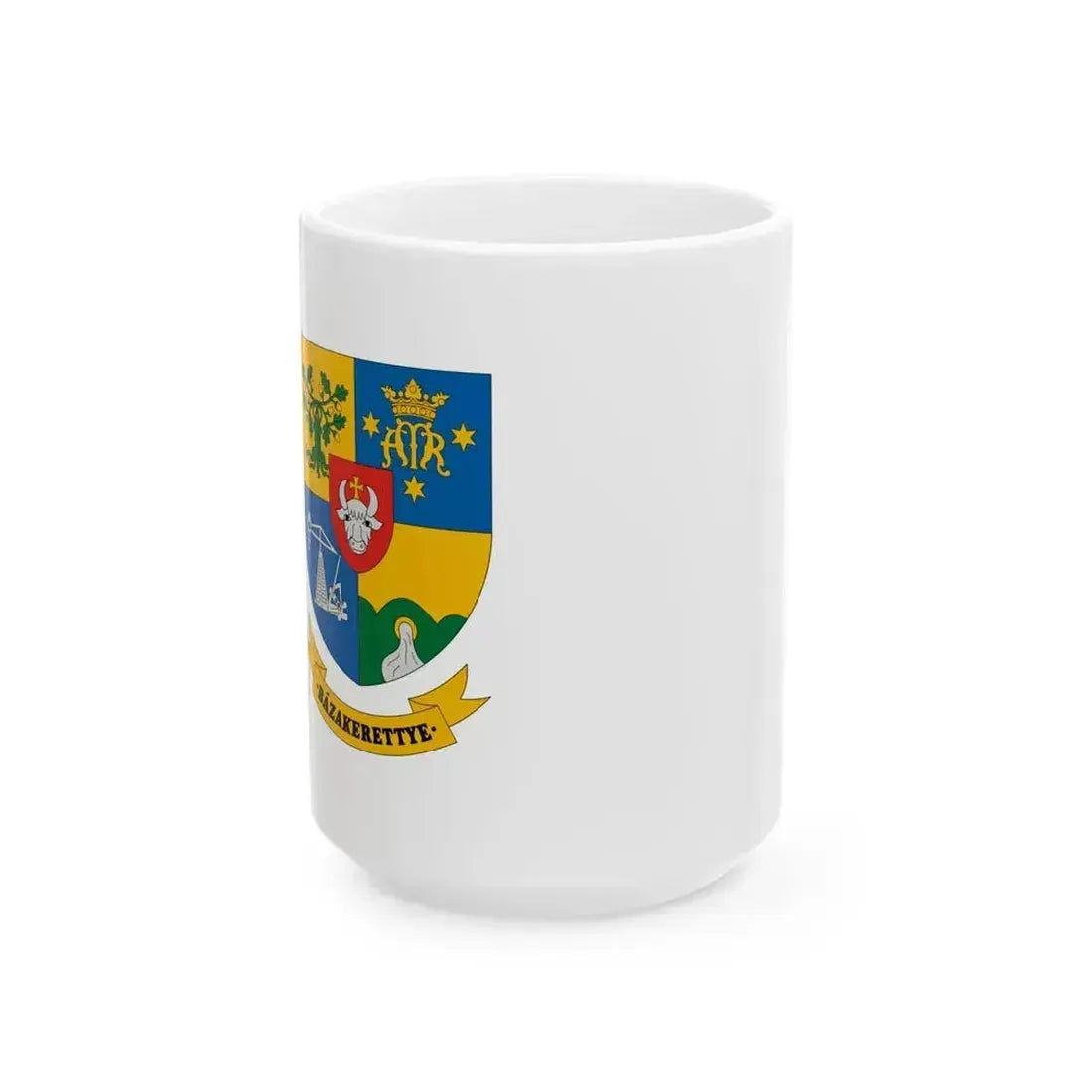 Flag of Bazakerettye (Hungary) White Coffee Mug 15oz - Go Mug Yourself