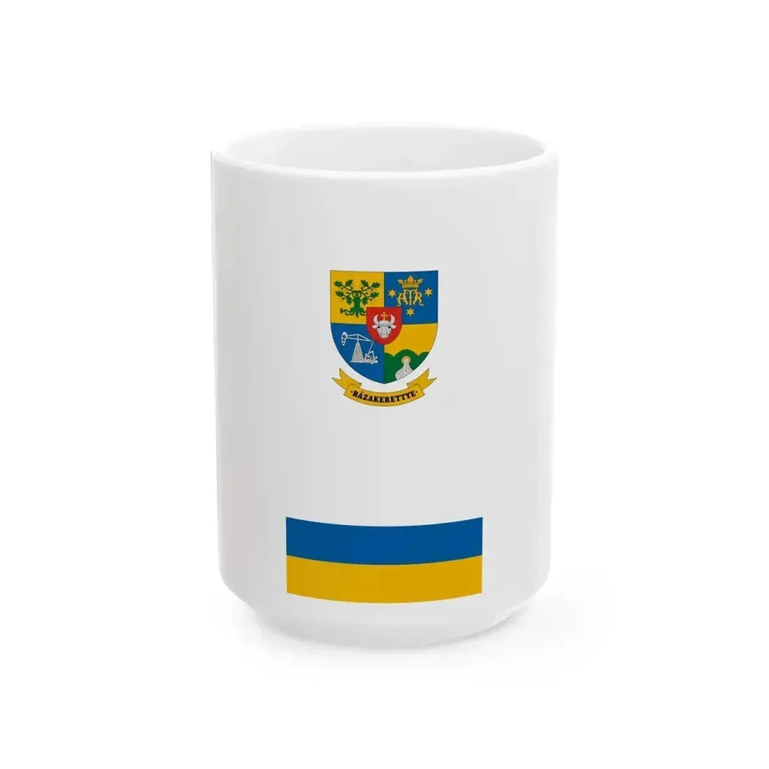 Flag of Bazakerettye vertical (Hungary) White Coffee Mug 15oz - Go Mug Yourself