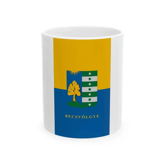 Flag of Becsvolgye vertical (Hungary) White Coffee Mug 11oz - Go Mug Yourself