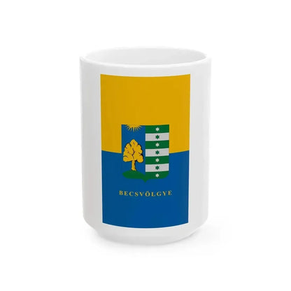 Flag of Becsvolgye vertical (Hungary) White Coffee Mug 15oz - Go Mug Yourself